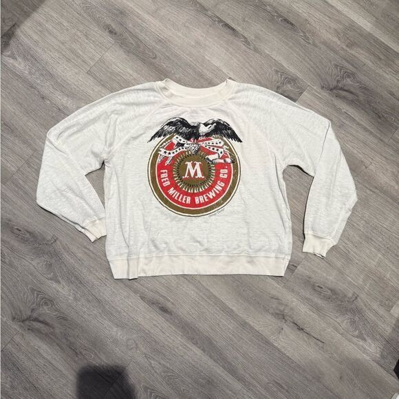 Recycled Karma Miller Brewing Co. White Sweatshirt - Picture 1 of 7